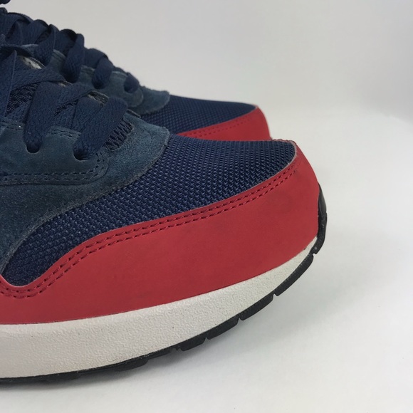 NIKE AIR MAX 1 ESSENTIAL MIDNIGHT NAVY BLUE-RED - Picture 7 of 10